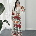 پیراهن شیری شماره دوزی