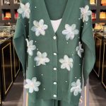 ست بافت گل سبز