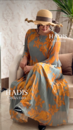 پیراهن فرنته نارنجی سبز - Image 3